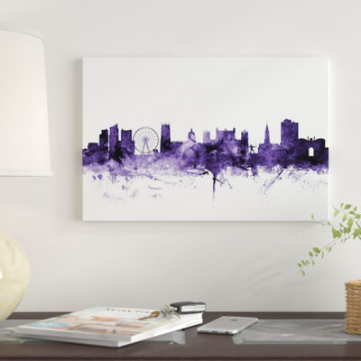 « nottingham, england horizon » par michael tompsett, impression sur toile tendue
