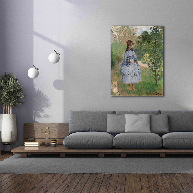 «Girl With Dog» par Claude Monet, estampe numérique sur toile, H 54 po x l 40 po x P 1,5 po