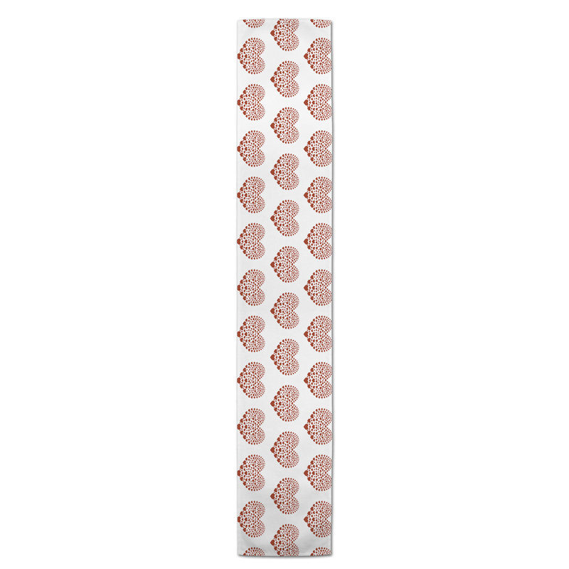 Ferrier Heart Table Runner, 90" L x 16" W, Rust