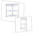 Retro style space saving triangular corner table with drawers and three tiered shelves suitable for corner bedrooms, living rooms, kitchens-594865918-594865914