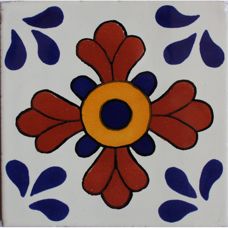 Carreau mexicain TalaMex de 6 po x 6 po TalaMex Blue Talavera