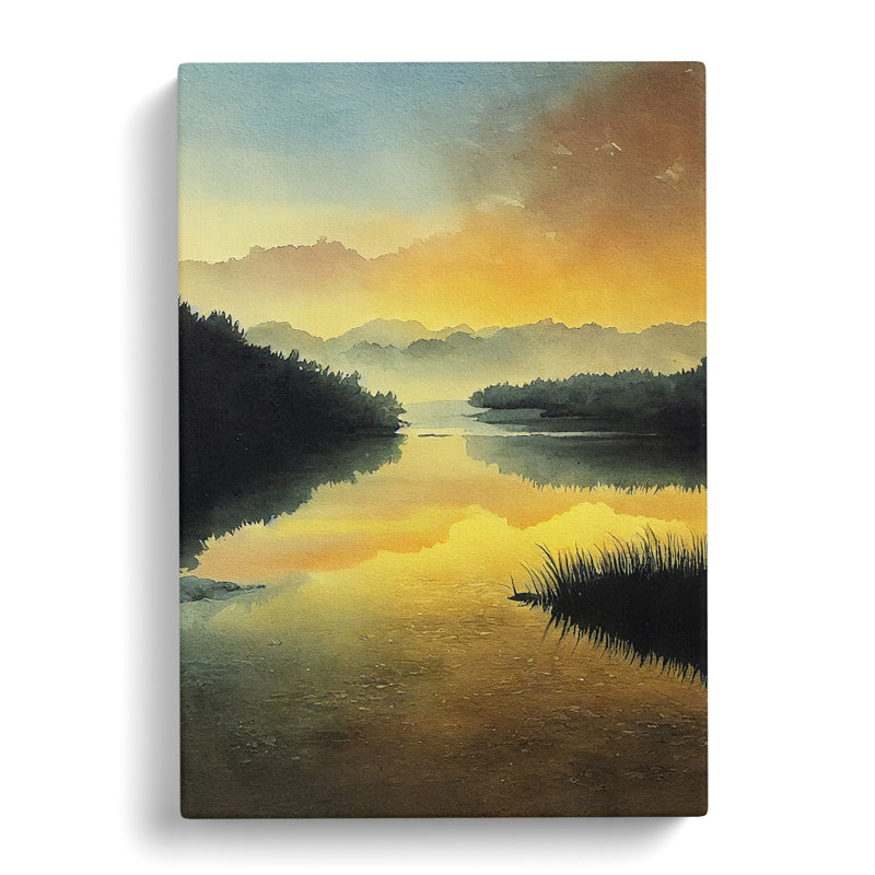 Watercolour Pond Vol.1 - Wrapped Canvas, 76cm H x 50cm W x 3cm D