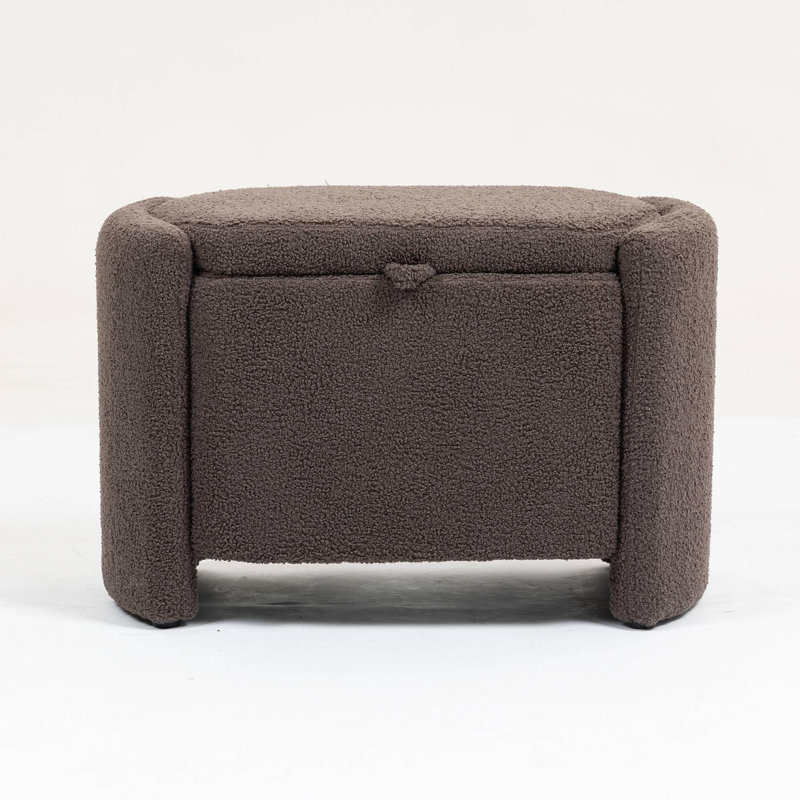 Repose-pieds avec rangement Mid-Century, Brun