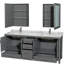 Meuble-lavabo double autoportant avec plateau en marbre et armoires à pharmacie 80 po Sheffield-1574868174-1574868175