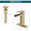 Robinet de lavabo de salle de bain moderne à poignée simple avec plateau et bonde escamotable Modern-106846238