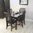 Elegant Black 20" Dining Chair with Armless Comfort and Vintage Hand-Finish-963880767