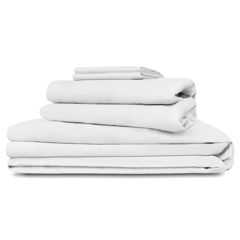 Ensemble de literie en satin de coton 100% biologique Delara GOTS, Blanc, Housse de couette très grand lit californien + si