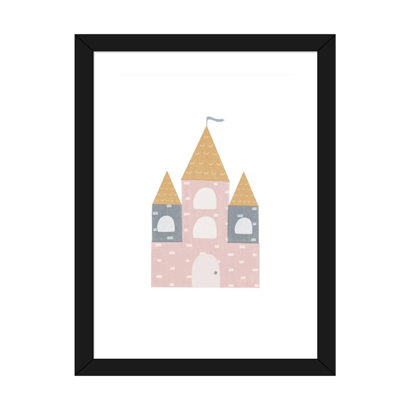 Décoration murale château pour enfants, H 24 po x l 16 po x P 1 po, Papier encadré noir