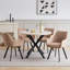 Nordic Style Swivel Dining Chairs With Arms, Fabric Upholstered Accent Chairs,Metal Legs, 360° Swivel Kitchen Chairs -1423360963-1423393123
