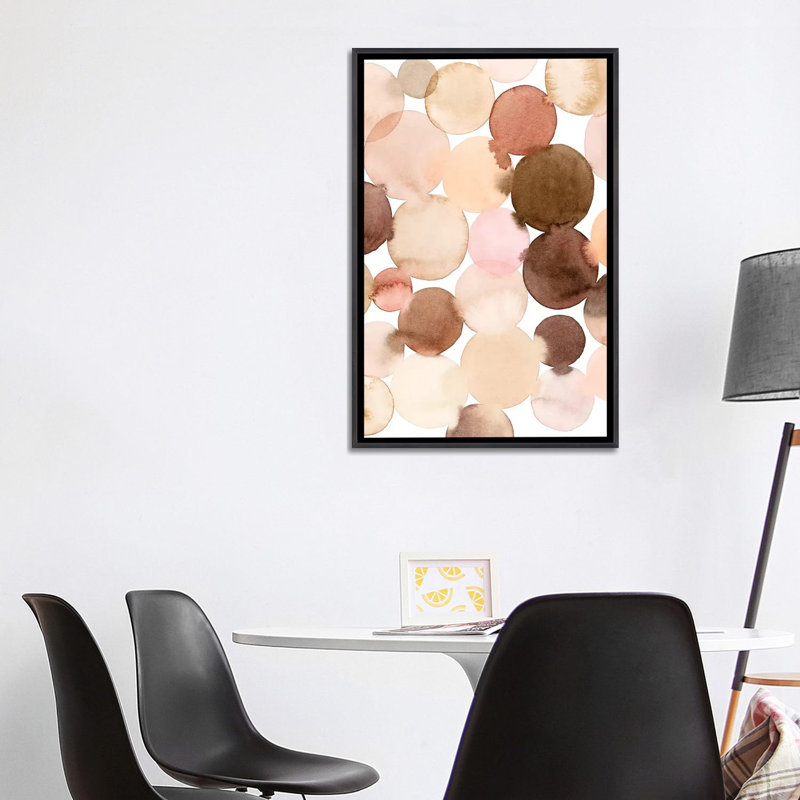 «Speckled Clay I» par Grace Popp - reproduction, H 40 po x l 26 po x P 1,5 po, Toile avec cadre noir patiné, Pas de tapis