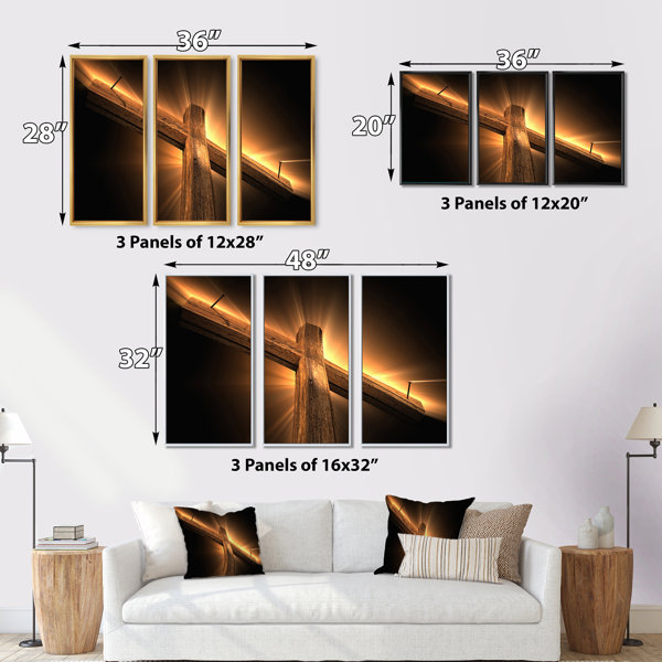 Millwood Pines Wooden Cross - Religious Framed Canvas Wall Art Set Of 3 ...