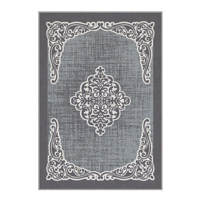 Premium Woven Carpet, 4 ft x 6 ft, 100% Polyester, 740 g/m² | Non-Slip Felt Dot Underside, Machine Washable at 86°F, Low Pile Height: 0.2 in | Digital Print Design, Easy to Clean & Maintain, Ideal for Living Room & Office
