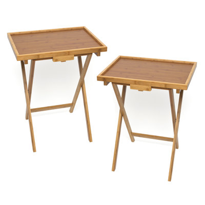 Tables à collation en bambou, ensemble de 2