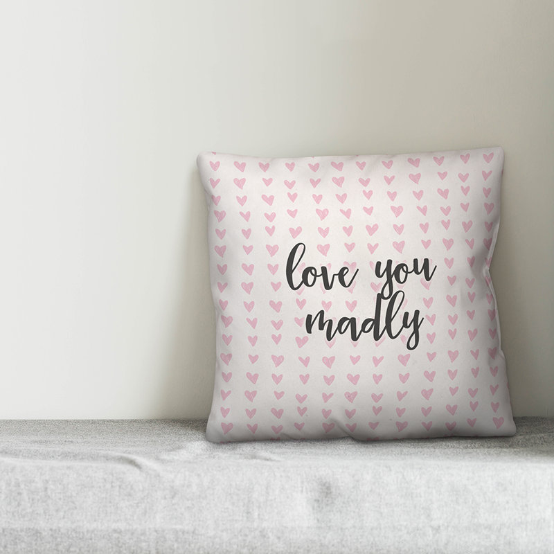  Coussin Love Love Madly in Hearts, Coussin décoratif