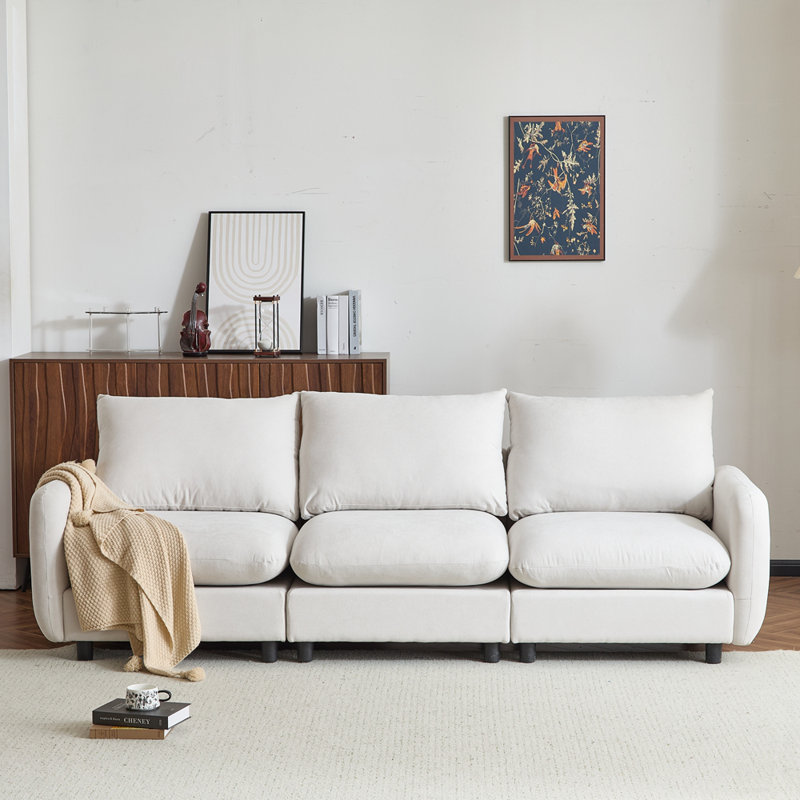 Canapé modulaire 3 pièces à combinaison libre, structure robuste et sièges confortables pour des arrangements flexibles