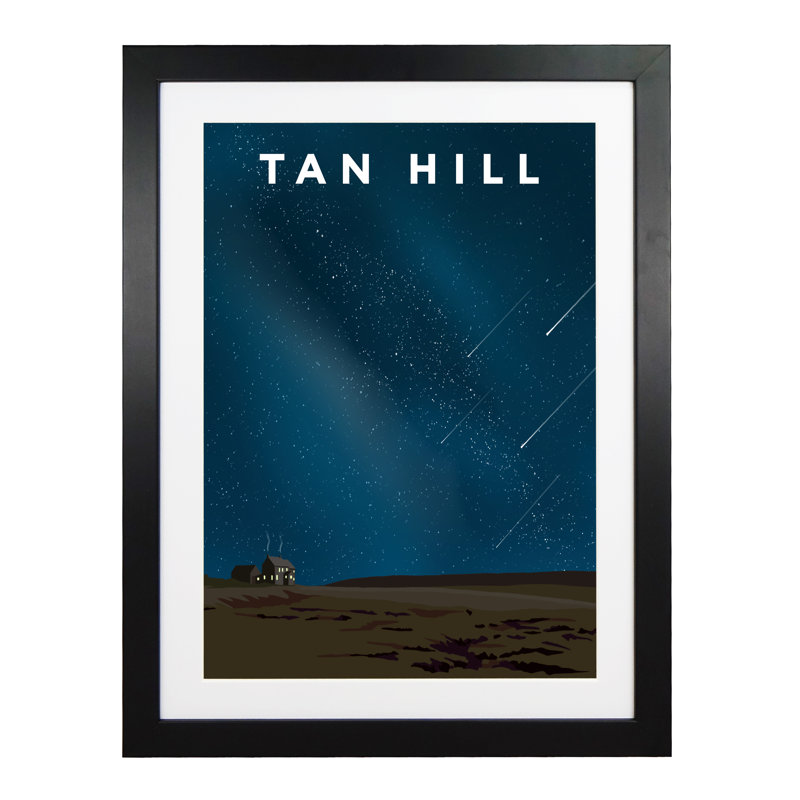 'Tan Hill Night' 1 Piece Wall Art, 54 cm H x 44 cm W x 2.2 cm D, Black Wood Frame