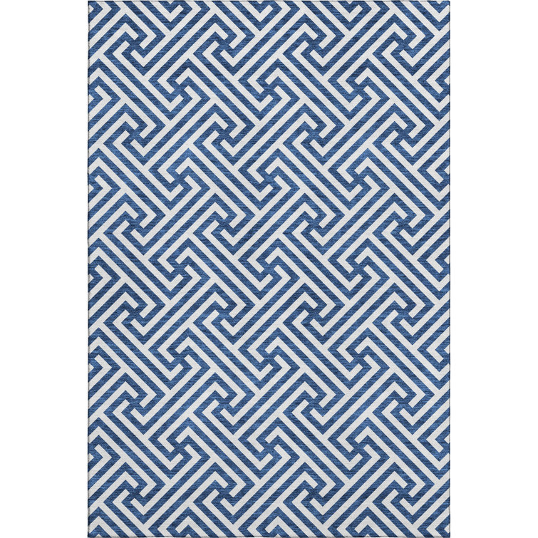 Premium Machine Washable Tweedy Blue Rug