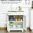 2-Doors Sideboard Buffet Cabinet, White With Adjustable Shelf And 2 Drawers For Hallway, Office, Kitchen - Door Cabinet Coffee Bar Storage Garage