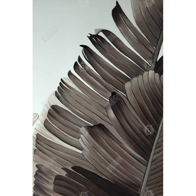 " Grayscale Tropical Leaves "