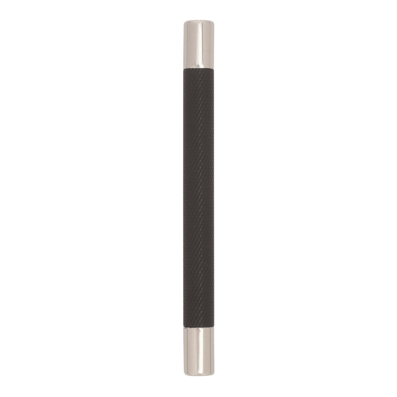 Polished Nickel and Black Bronze Bar Pull with Mounting Hardware