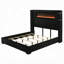 Lit Garner avec foyer, DEL, lampe de lecture, haut-parleur, Bluetooth et USB-1696076697