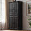 Grand garde-manger avec 3 armoires coulissantes, 6 portes et 2 tiroirs-129944351