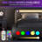 Charlesten Vegan Leather Platform LED Lights Bed with Wooden Slats and Adjustable Headboard, RGB Lighting & Music Sync, No Box Spring Needed-852362831-852362828