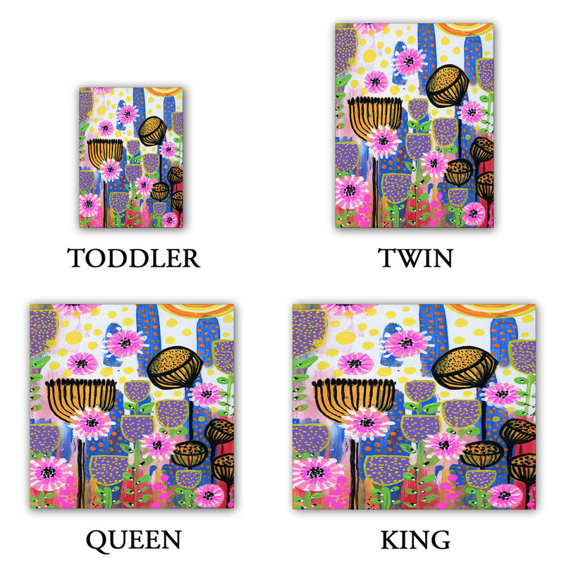 Polyester Floral Duvet Cover, 1 Queen Duvet Cover + 2 Standard Shams