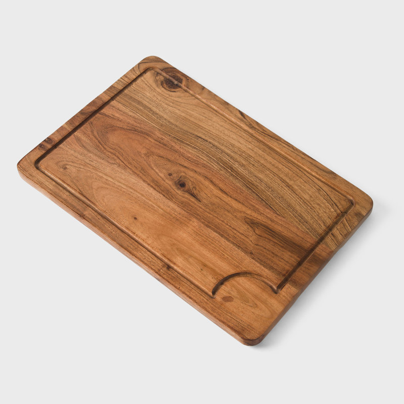 Planche à découper artisanale en bois d'acacia naturel (lot de 3)