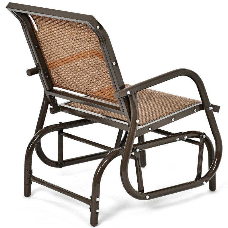 Beata Steel Outdoor Rocker Chair, Brown
