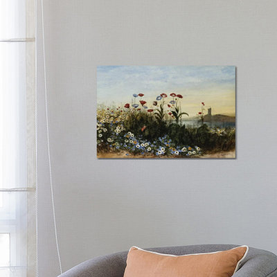 Ferry Carrig Castle, Co. Wexford, Seen Through a Bank of Wild Flowers 1 Piece Wrapped Canvas Wall Art