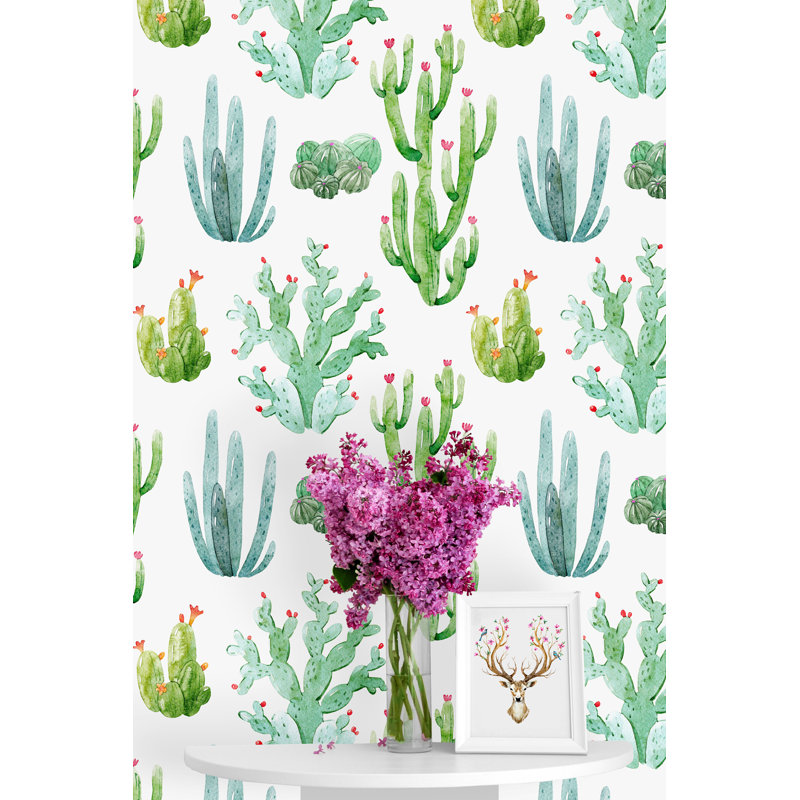 Panneau de papier peint adhésif Cacti, L 50 po x l 25 po