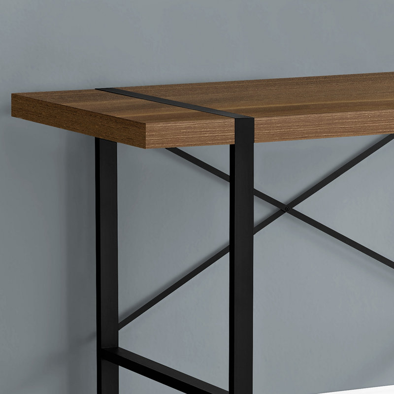 Fullilove Computer Desk, Home Office, Laptop, 48"L, Work, Metal, Laminate, Contemporary, Modern, Walnut/Black