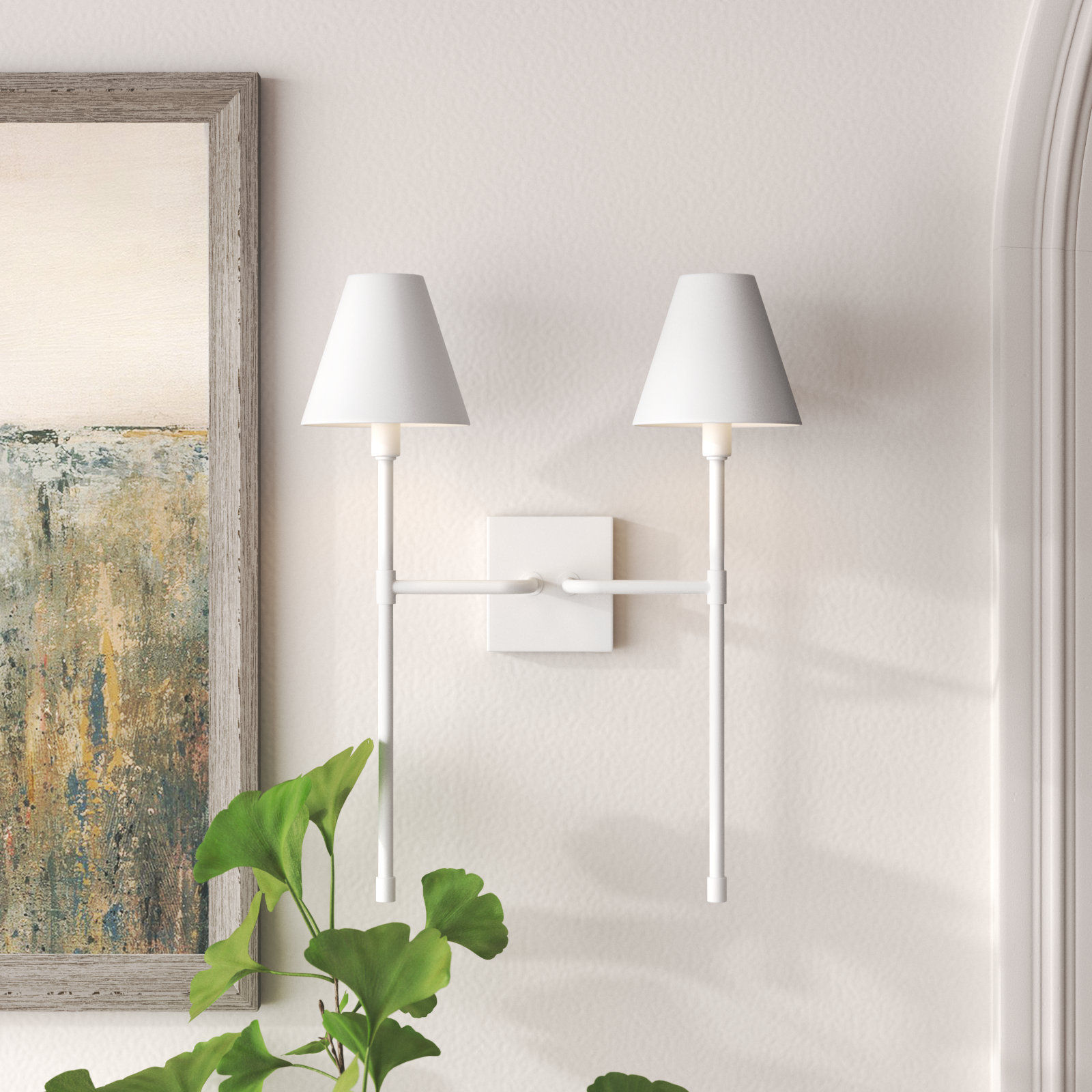 Keirn 2-Light Wallchiere, White