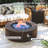  42-Inch Round Iron Gas Fire Pit Table，Includes Tank Cover-1914287738