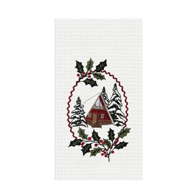 Serviette de Noël Alpine Ski Lodge Sports d'hiver
