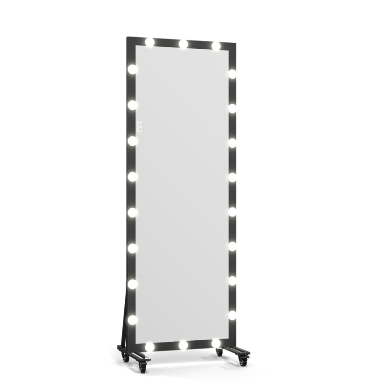 Full-Length Mirror With Light, Full-Length Dressing Mirror, 3 Color Modes, Suitable For Dressing Rooms And Bedrooms, Wall-Mounted, Touch Control, Black