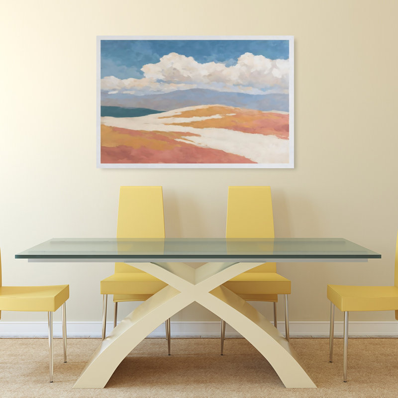 Désert à midi, reproduction d'art murale abstraite contemporaine, 32" H x 48" W