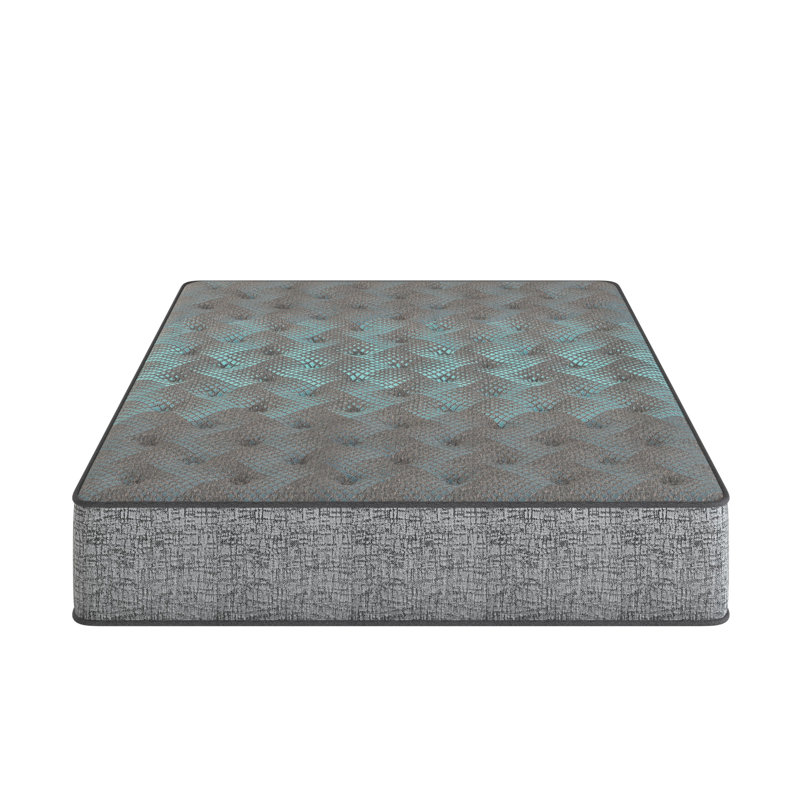 Matelas simple 11 po, confort moyen avec système de ressorts, gris et bleu, durabilité à long terme, Lit simple