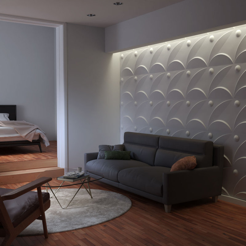 19.625" x 19.625" 3D Wall Panel In White (20-Pack)