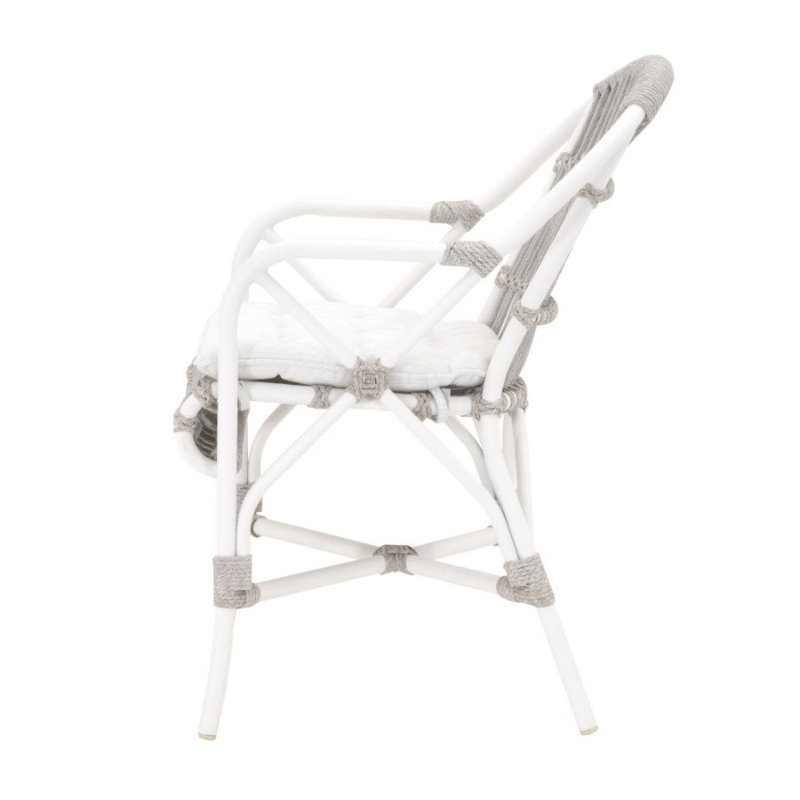 Woven Premium All-Weather Wicker Outdoor Dining Armchair with Cushion