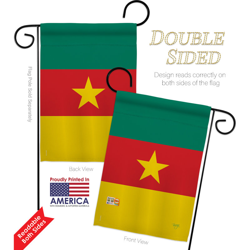 Ensemble drapeau 2 côtés 1 pi 7 po x 1 pi 1 po en polyester cameroun