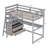 Ertis Twin 2 Drawer Solid Wood Loft Bed with Built-in-Desk by Harriet Bee-1170748845