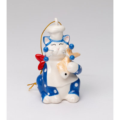 Chef Whisker Cat Ornament - 3 1/2"H