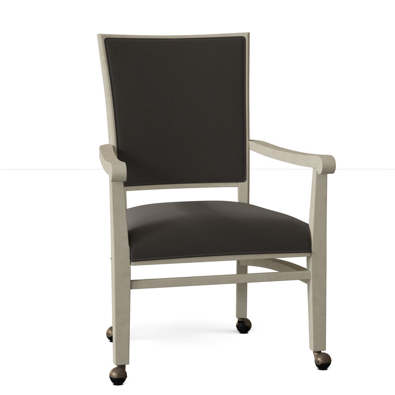Selby Upholstered King Louis Back Arm Chair, 9953 Mink, Almond Buff