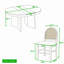 Ensemble de salle à manger rond extensible rétro 5 pièces pour 4 personnes avec chaises rembourrées à dossier en rotin