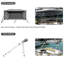 Toit bimini à 4 nœuds avec rideaux latéraux filtrant la lumière, toile en polyuréthane 600D Watercraft et structure en aluminium de 1 po, 2 sangles et 2 poteaux de soutien arrière stables-124530393-124530397