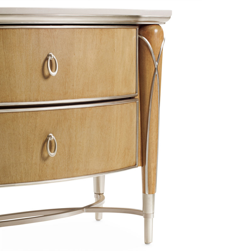 Villa Cherie Nightstand, Caramel/White