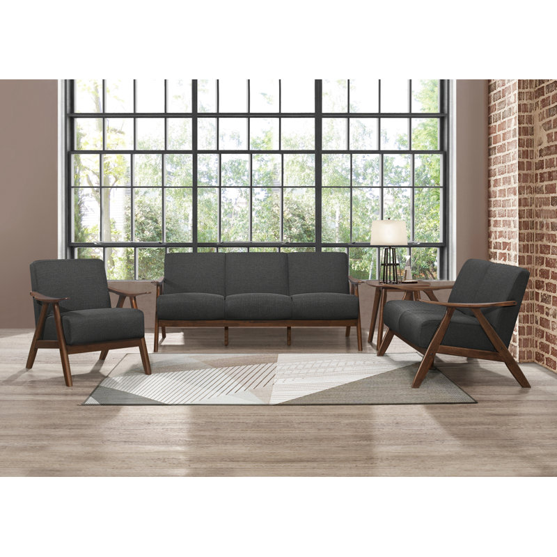 Hofstetter Upholstered Armchair, Dark Gray Linen