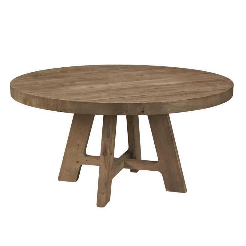 Almut Pine Round Solid Wood Dining Table
